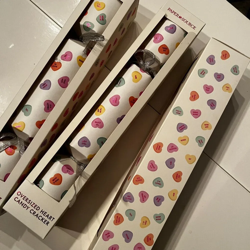 Valentine Conversation Heart Crackers Set of 3 by Paper‎ Source (New)